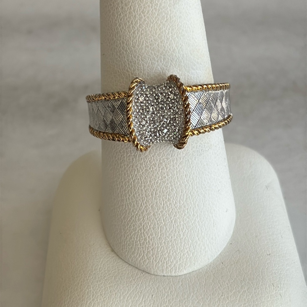 Sterling Silver Diamond Accent Ring Marked EA 925